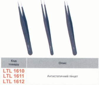 Антистатичний пінцет LEMANSO LTL1610   (ESD-10) 139001