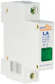 ECO LA Сигнальна арматура зелена 220В на DIN-рейку АСКО ECO090010002 1шт