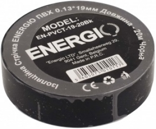 Ізолента Energio ПВХ 0,13*19мм 20м Чорна (шт.) 50101