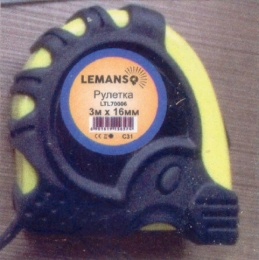 Рулетка LEMANSO 5м x 19мм LTL70007 жовто-чорна 106007