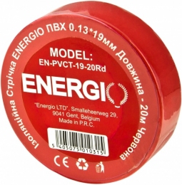 Ізолента Energio ПВХ 0,13*19мм 20м Червона (шт.) 50103
