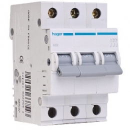 Автоматичний вимикач Hager 3P 6kA C-4A 3M MC304A