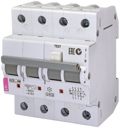 Диференційний автомат ETI KZS-4M 3p+N B 32/0,03 тип AC (6kA) 2174007