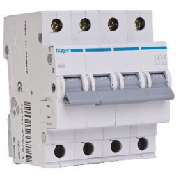 Автоматичний вимикач Hager 4P 6kA C-50A 4M MC450A