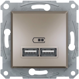 Schneider ASFORA USB розетка 2,1A бронза EPH2700269