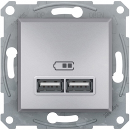 Schneider ASFORA USB розетка 2,1A алюм. EPH2700261