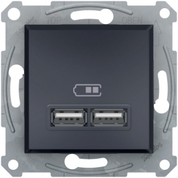 Schneider ASFORA USB розетка 2,1A антрацит EPH2700271