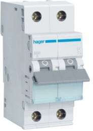 Автоматичний вимикач Hager 1P+N 6kA C-20A 2M MC520A