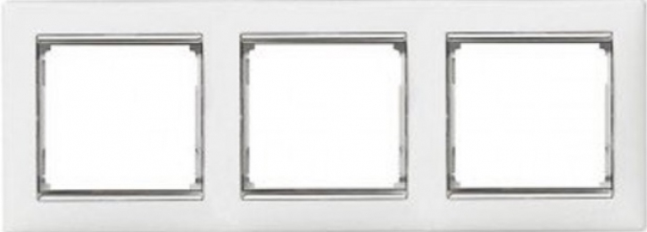 Legrand Valena Рамка 3 Пости Горизонтальна Білий/Срібло 770493