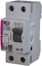 Диференційне реле (ПЗВ) ETI EFI-2 100/0,03 тип AC (10kA) 2062531