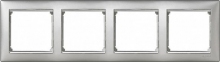 Legrand Valena Рамка 4 Пости Горизонтальна Алюміній/Срібло 770354